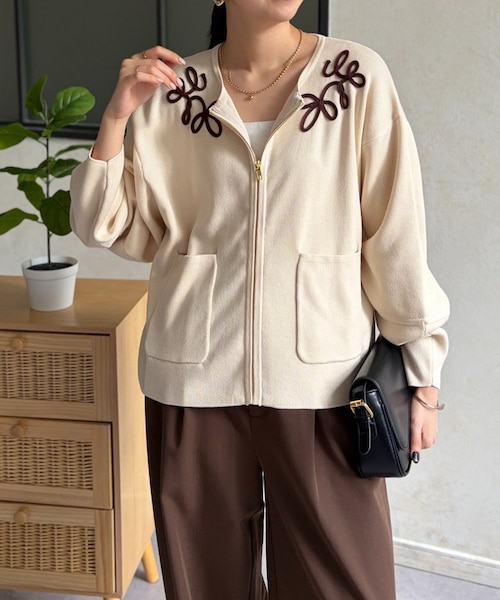 刺繍ニットジャケット｜パルグループアウトレットのアウトレット通販