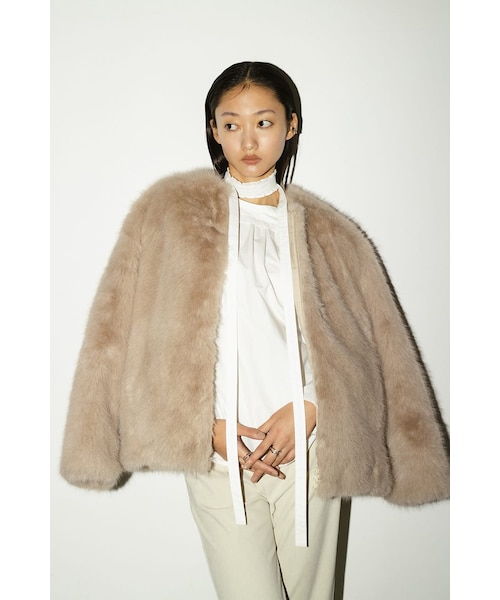 ノーカラーファージャケット｜スタイルミキサーの通販｜&mall（アンド