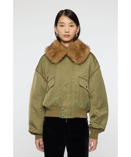 F／FUR COLLAR CROP ブルゾン｜マウジーの通販｜&mall（アンドモール