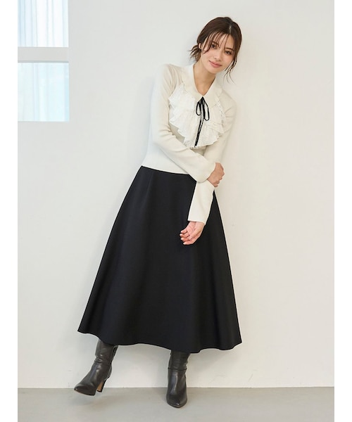 Sustainableレイヤードラッフルニットプルオーバー｜スナイデルの通販