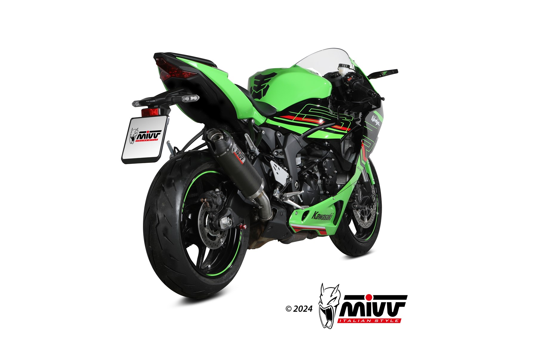 KAWASAKI NINJA ZX-6R Exhaust Mivv AK-1 Carbon with Carbon cap K