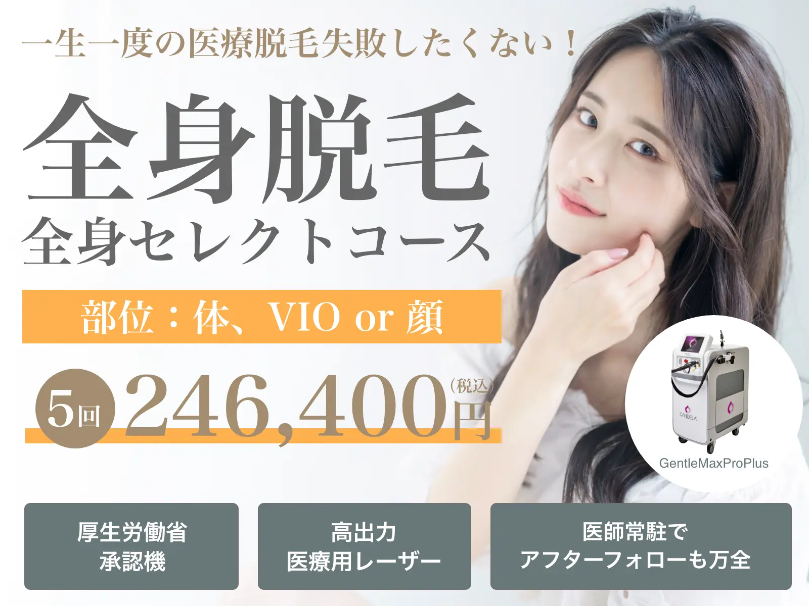 医療レーザー脱毛 - 大阪の三輪皮フ科形成外科