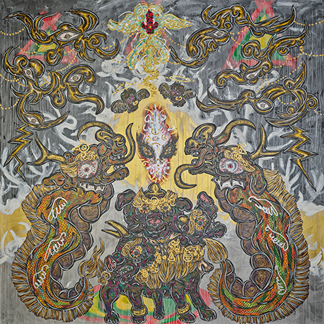 炎暑厳寒の門番を守護する三頭｜小松美羽 Miwa Komatsu | オフィシャル