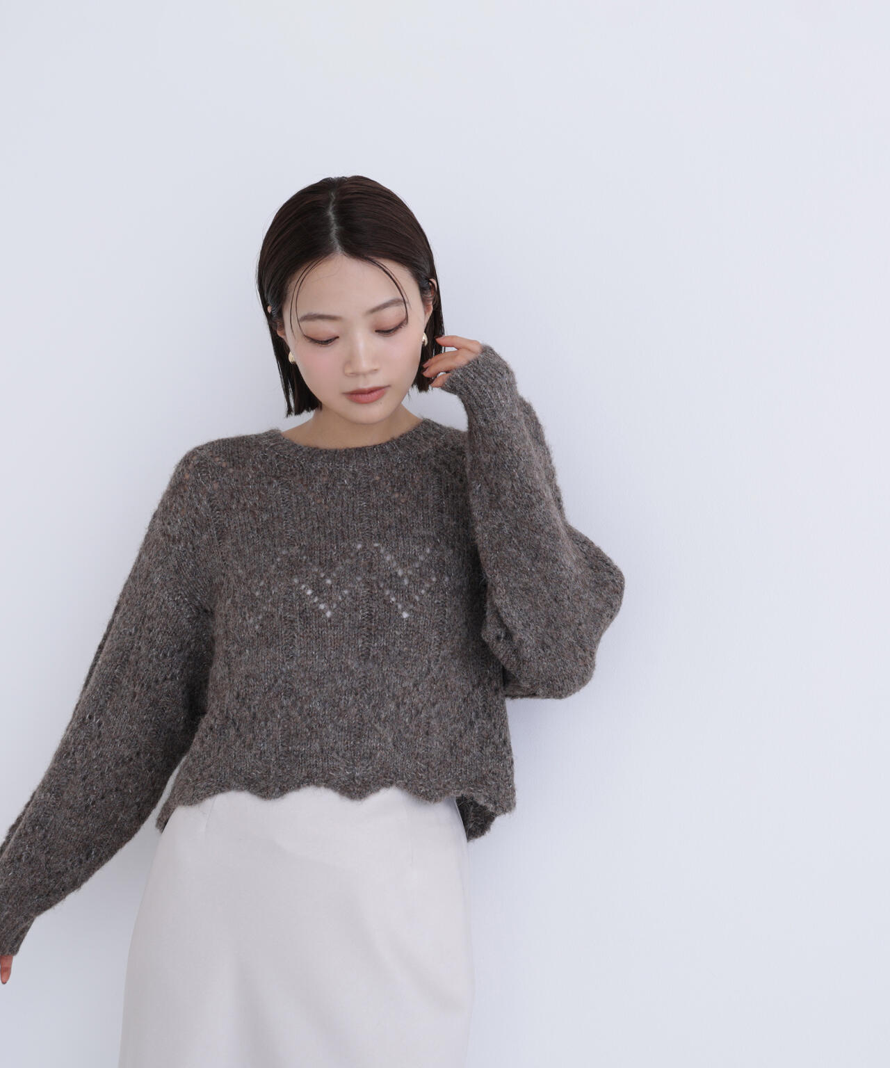 sweet掲載】スカラップクロップドニット | NATURAL BEAUTY BASIC