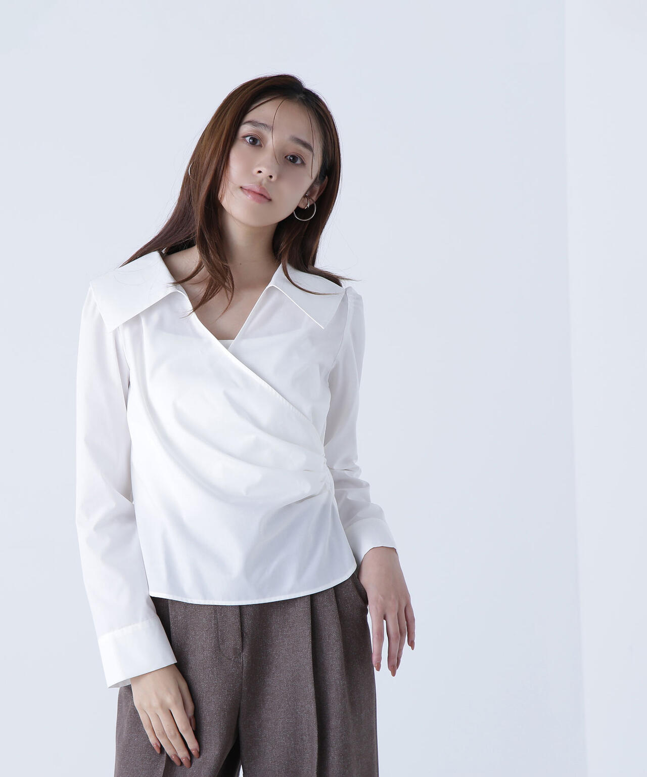 カシュクールデザインブラウス | NATURAL BEAUTY BASIC（ナチュラル