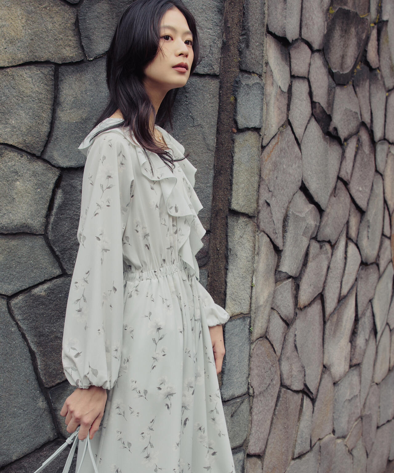 ラッフルフラワープリントワンピース | NATURAL BEAUTY BASIC