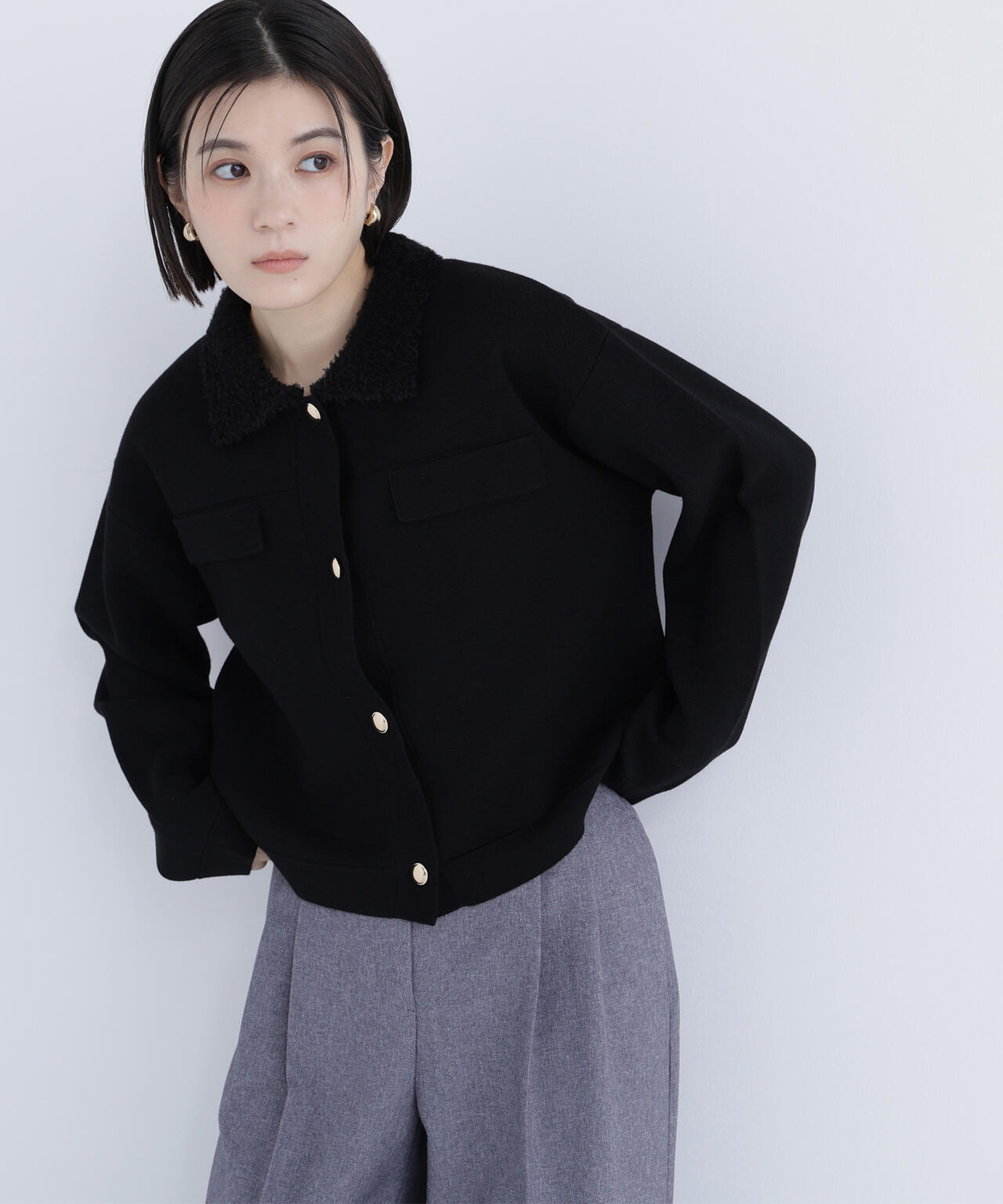 ループカラーニットジャケット | NATURAL BEAUTY BASIC（ナチュラル