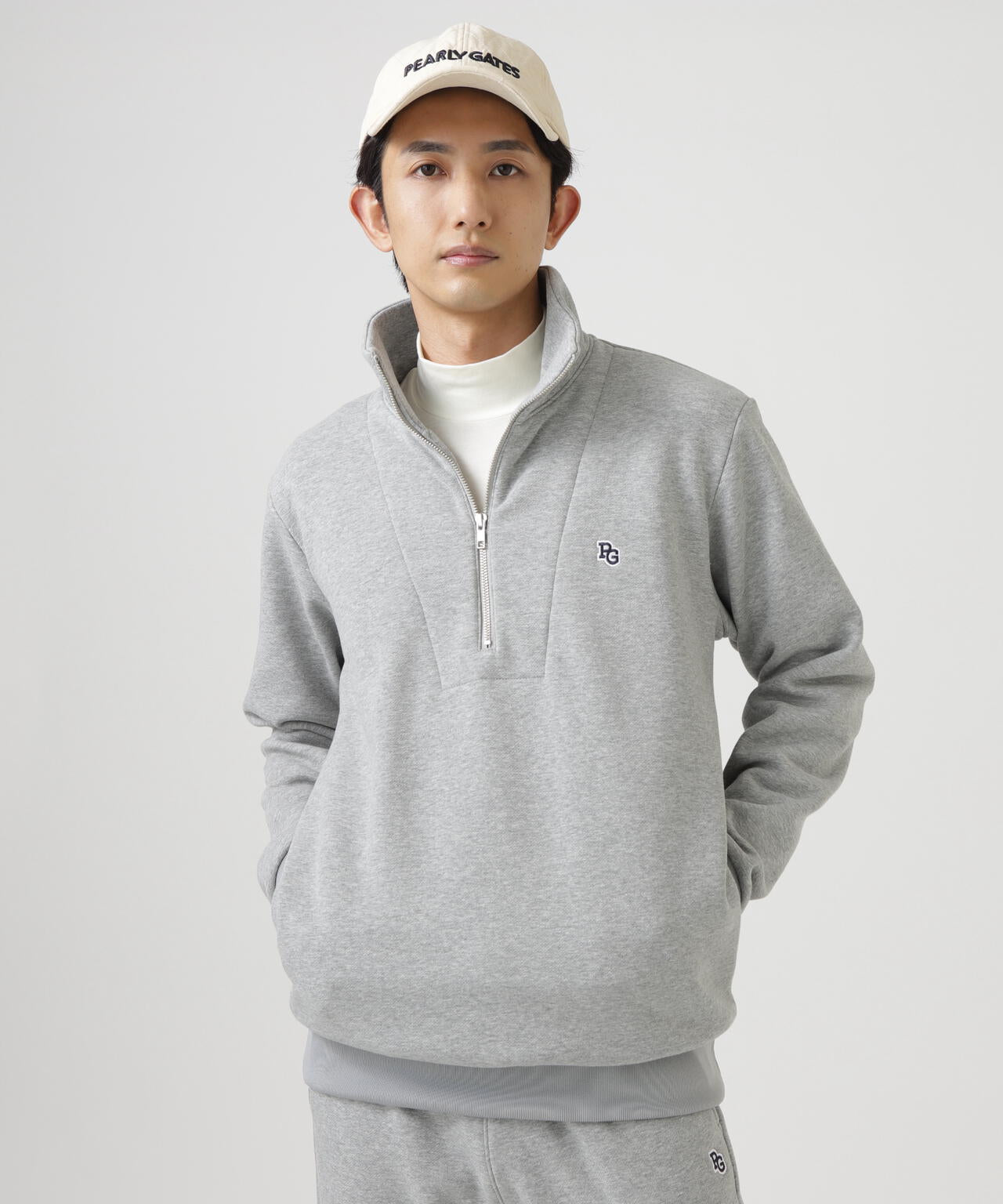 ツイル裏毛スウェットハーフジップアップ | PEARLY GATES（パーリー