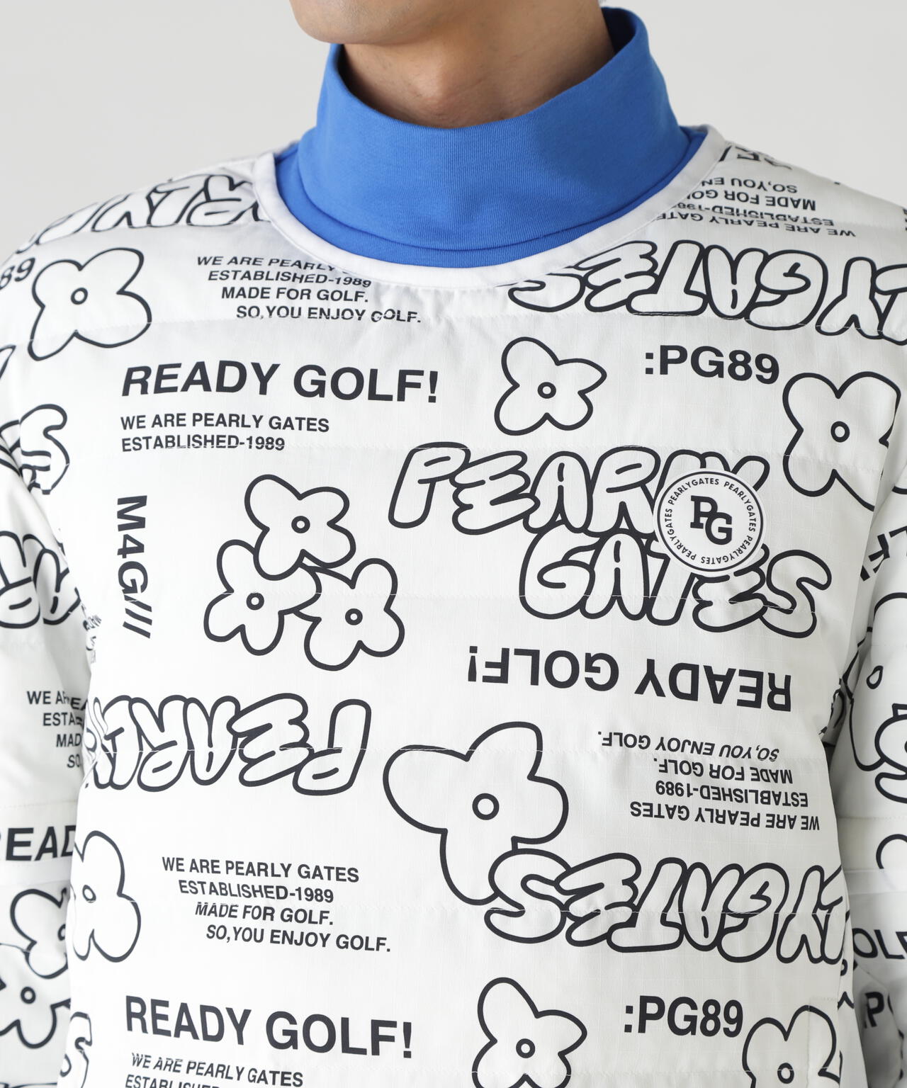 NyストレッチBIGリップストップ中綿2WAYスニードジャック ＜ロゴ×花柄