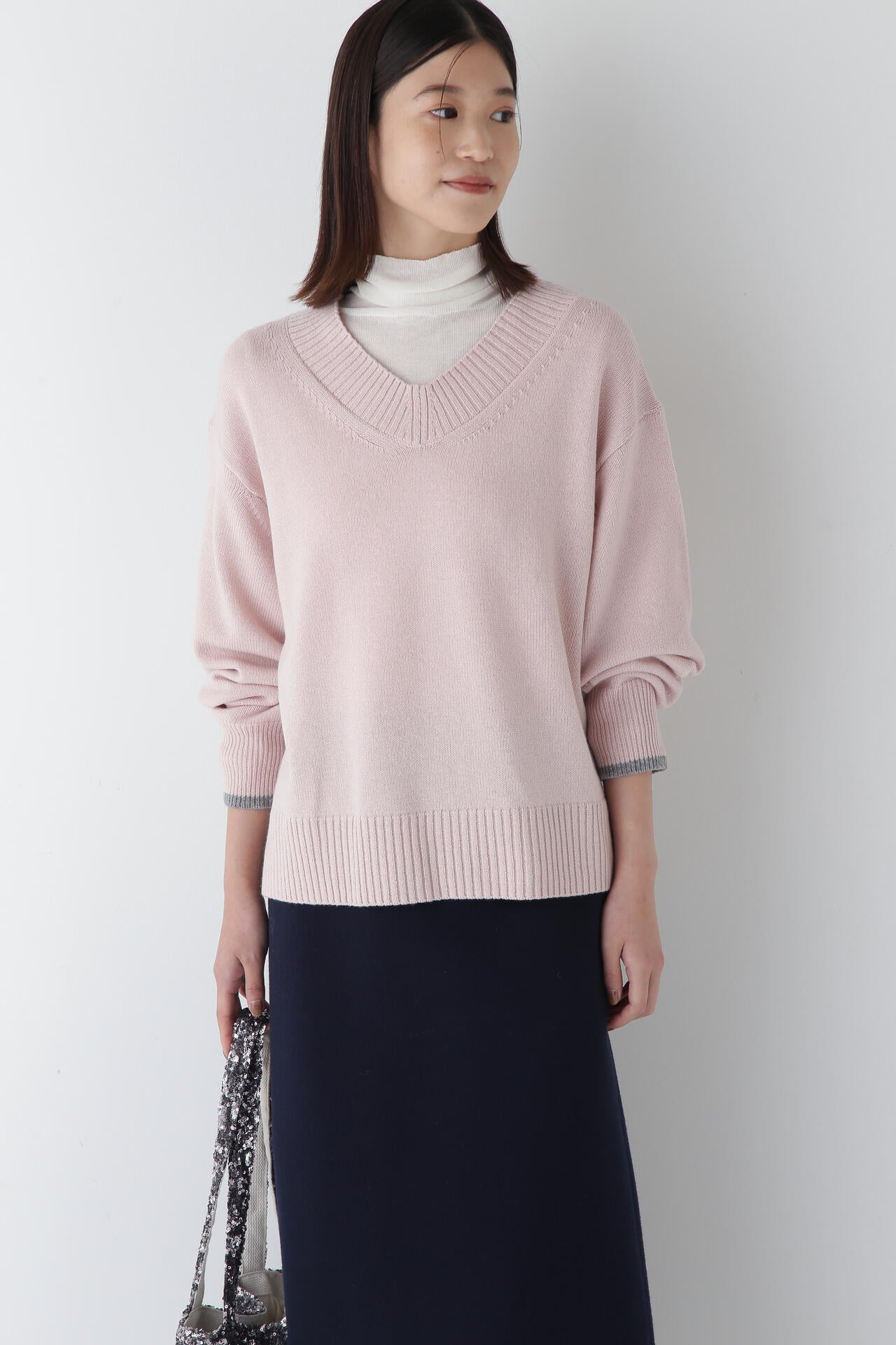 ウールカシミヤVネックニットプルオーバー | human woman（ヒューマン