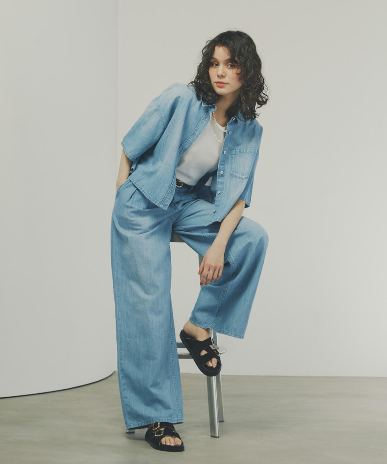 Healthy DENIMコラボ】タックワイドデニムパンツ | human woman