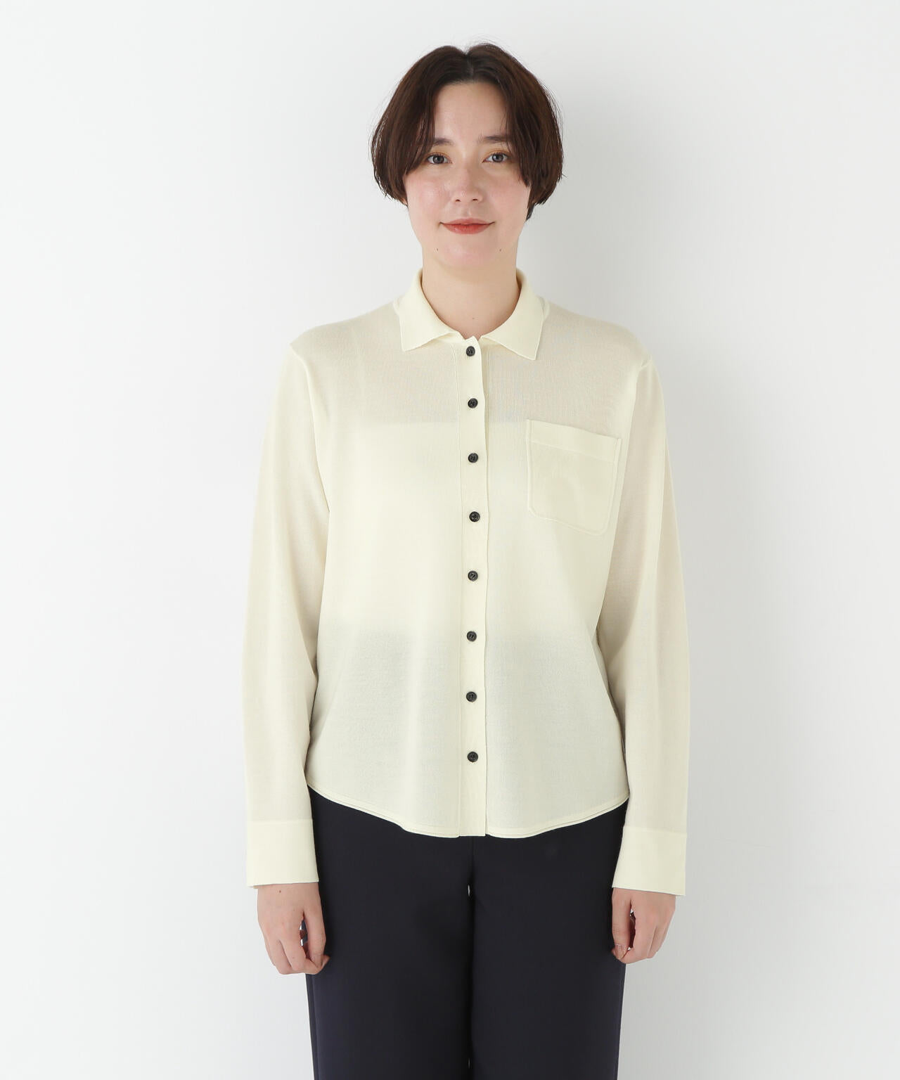 クリアウール混ニットシャツ | human woman（ヒューマンウーマン