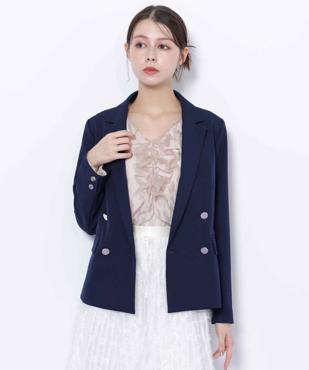 セットアップ対応＞ベーシックツイルダブル釦ジャケット | JILL by