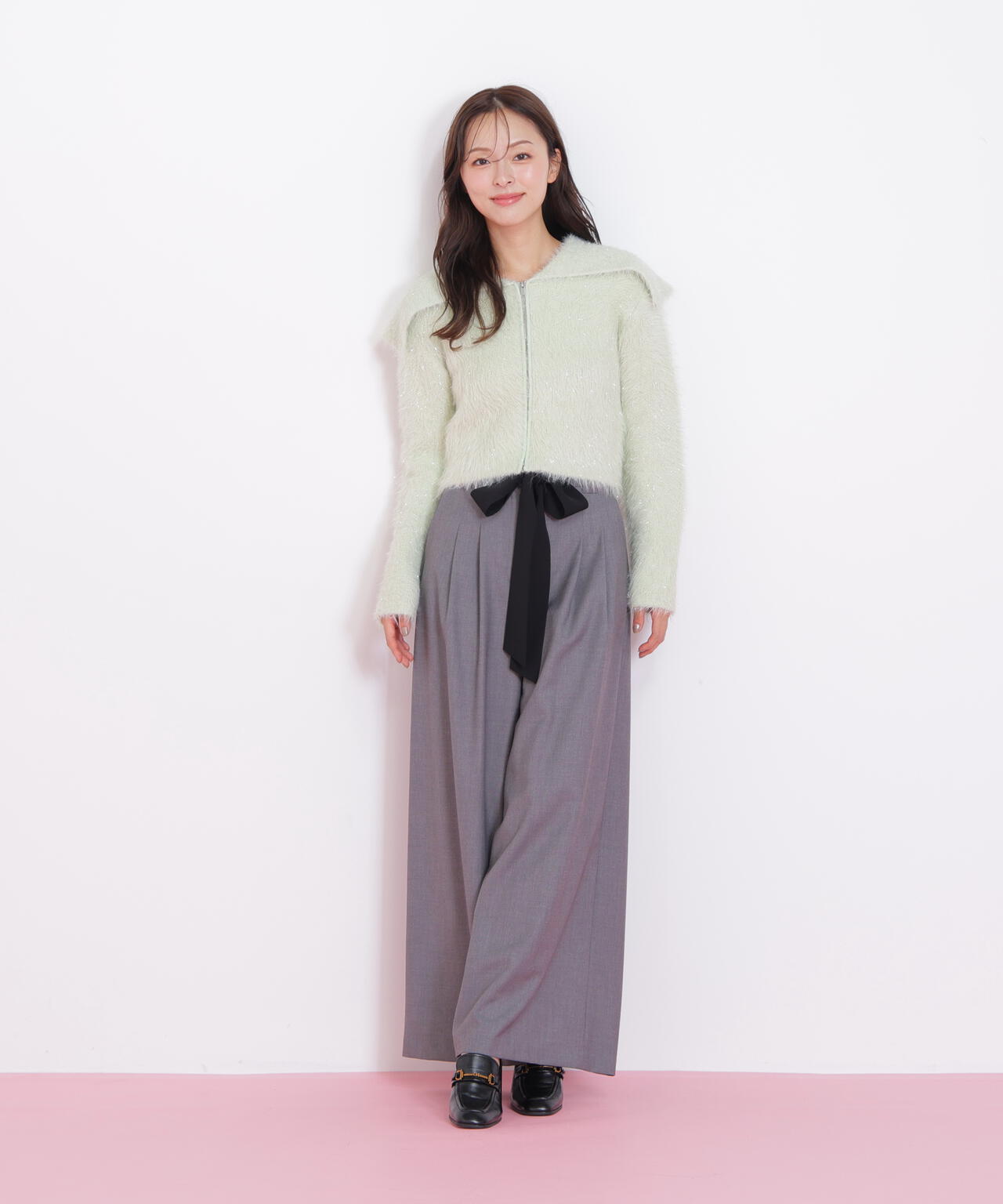 ラメフェザービッグカラーニットブルゾン | JILL by JILL STUART（ジル