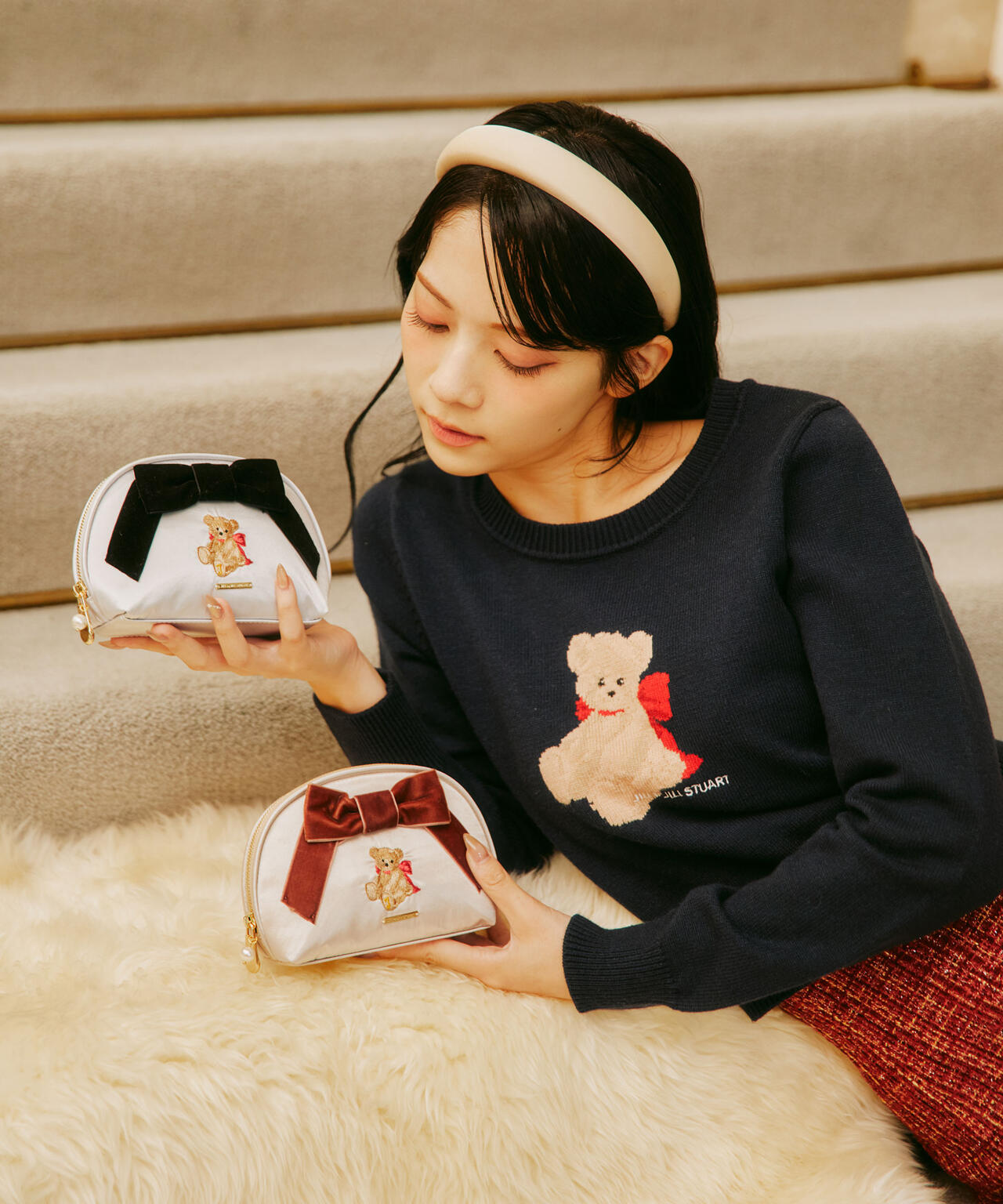 BEARシリーズ＞ベア刺繍ポーチ | JILL by JILL STUART（ジル バイ ジル