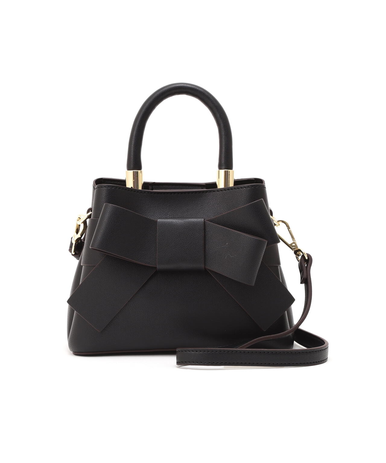 フロントリボンバッグミニ【ブラック・アイボリー：official site