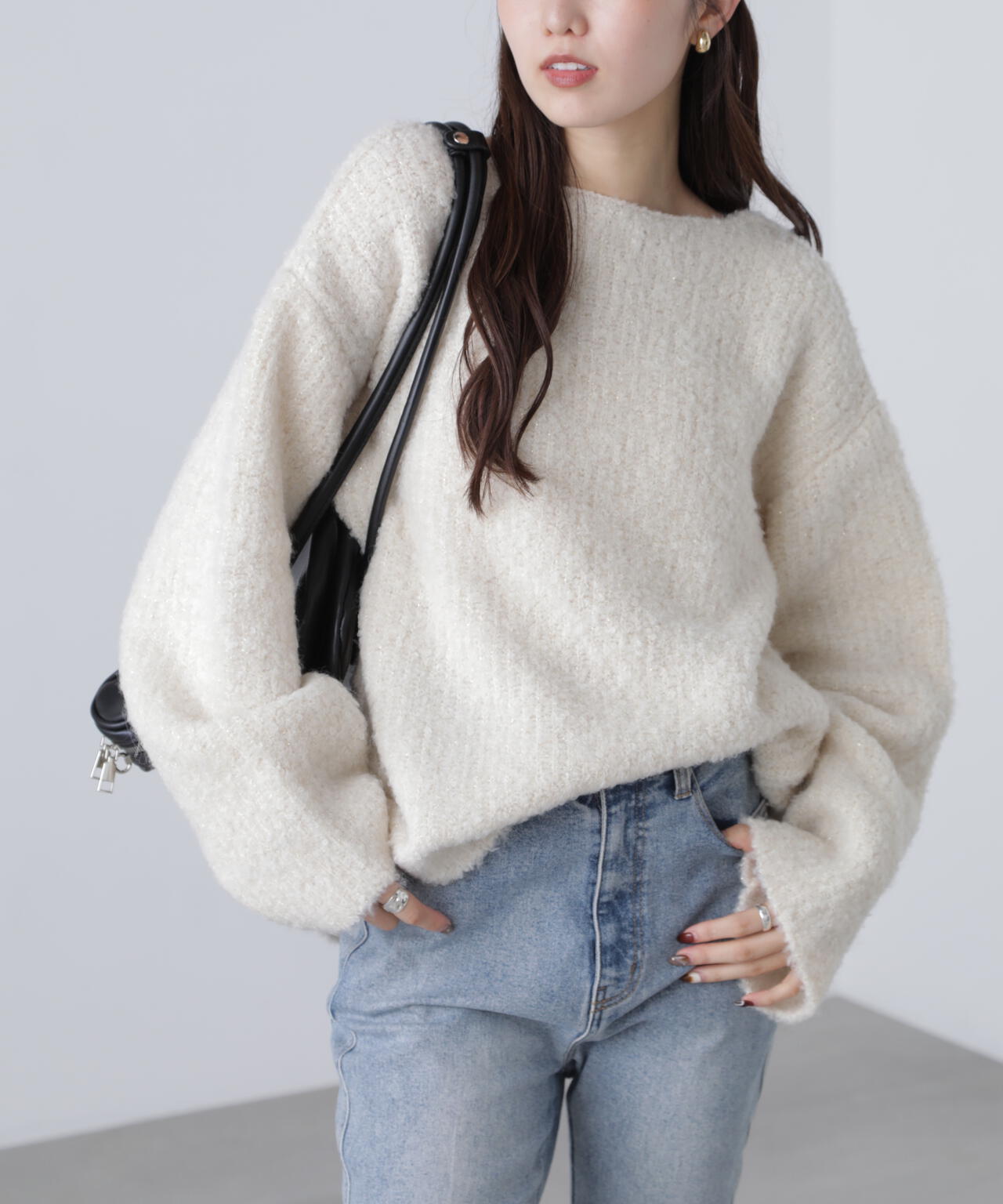 ラメミックスブークレー畔ニット | FREE'S MART（フリーズマート