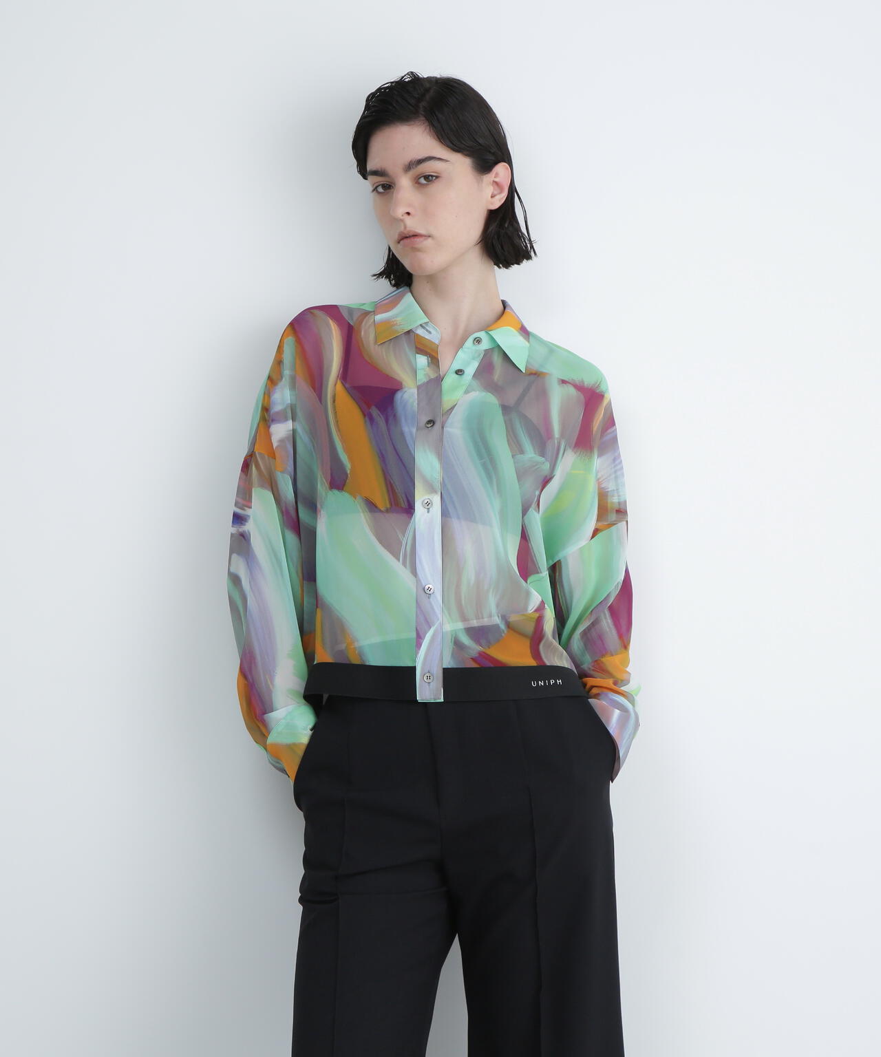 UNiPH＞マルチプルエクスポージャープリントブラウス | ADORE