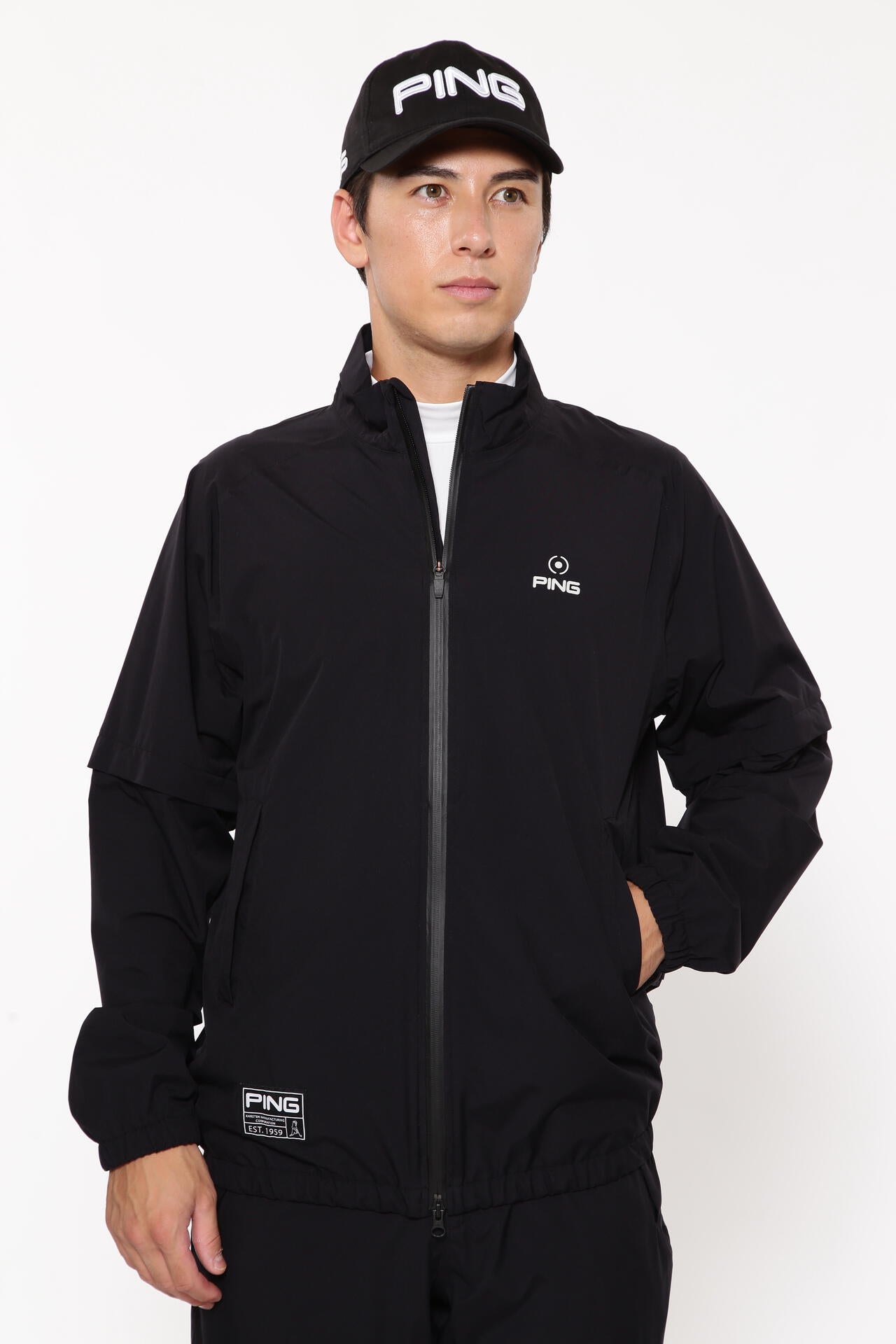 PING APPAREL】ダーミザクスレインウェアトップ&ボトムセット ＜GOLD