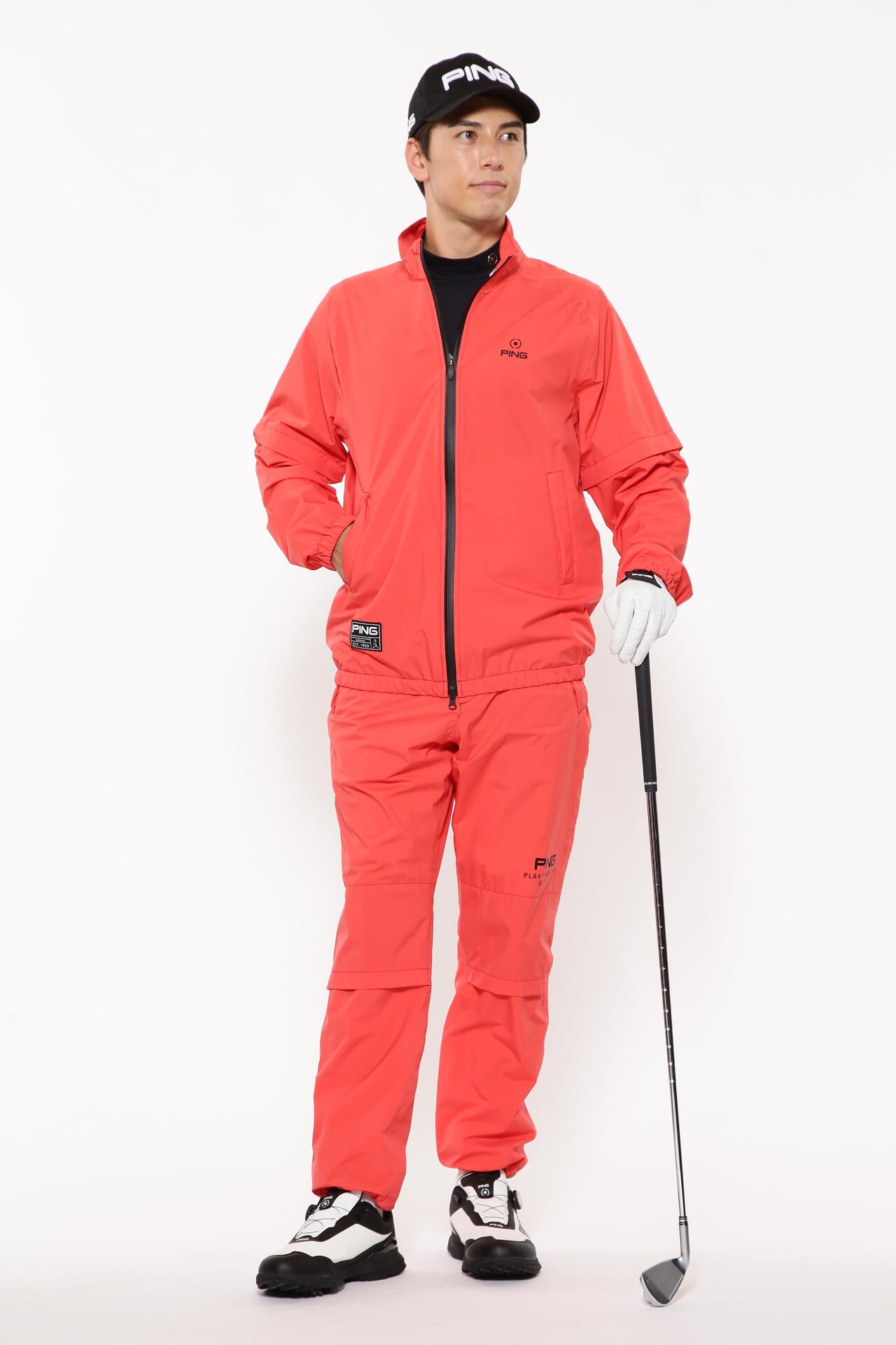 PING APPAREL】ダーミザクスレインウェアトップ&ボトムセット ＜GOLD