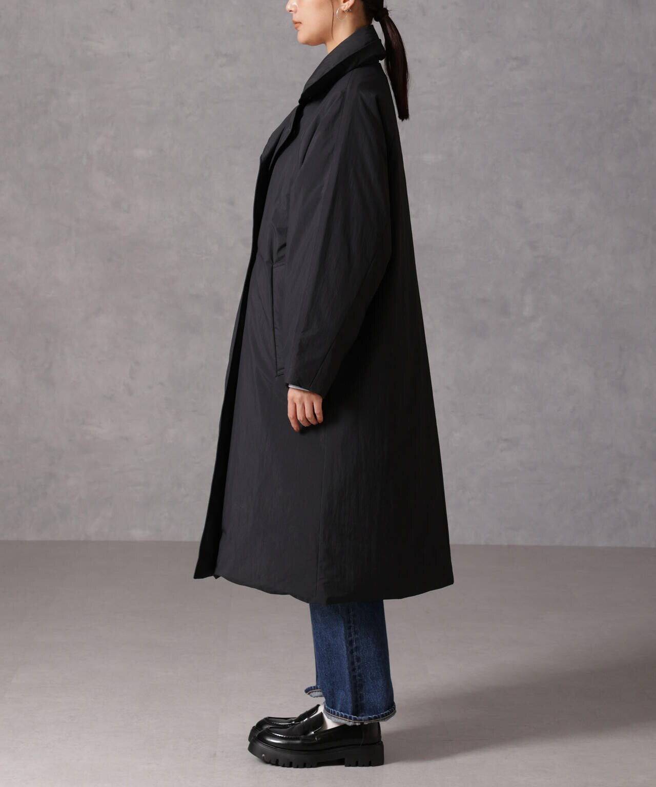 NANO universe 西川ダウン リバーシブルライトコート M 黒 NANO