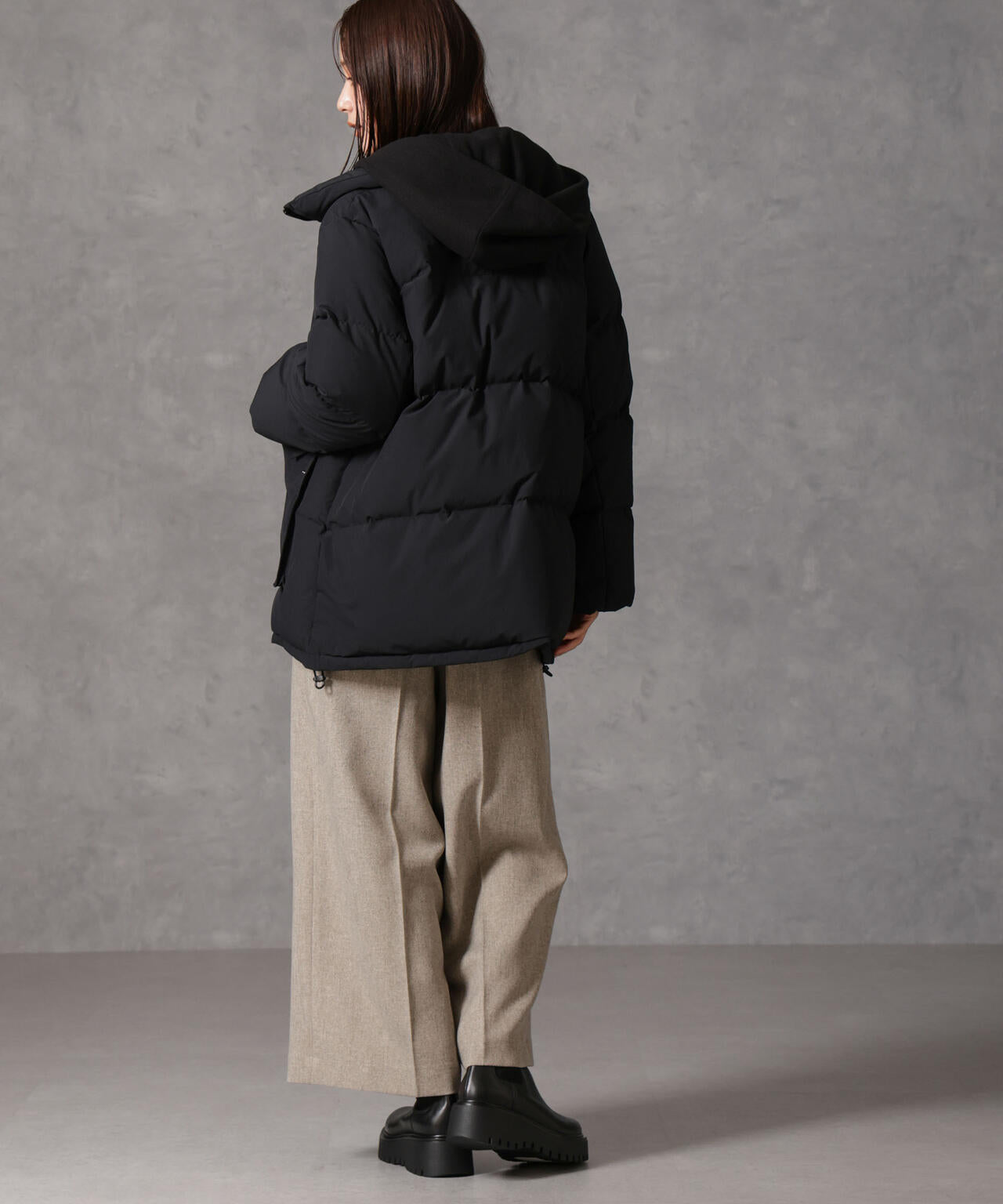 西川ダウン(R)」2WAY異素材フードダウン | NANO universe（ナノ