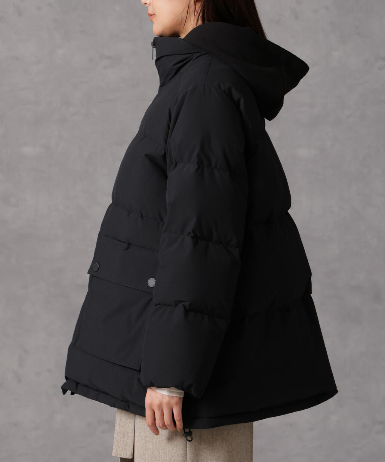 西川ダウン(R)」2WAY異素材フードダウン | NANO universe（ナノ