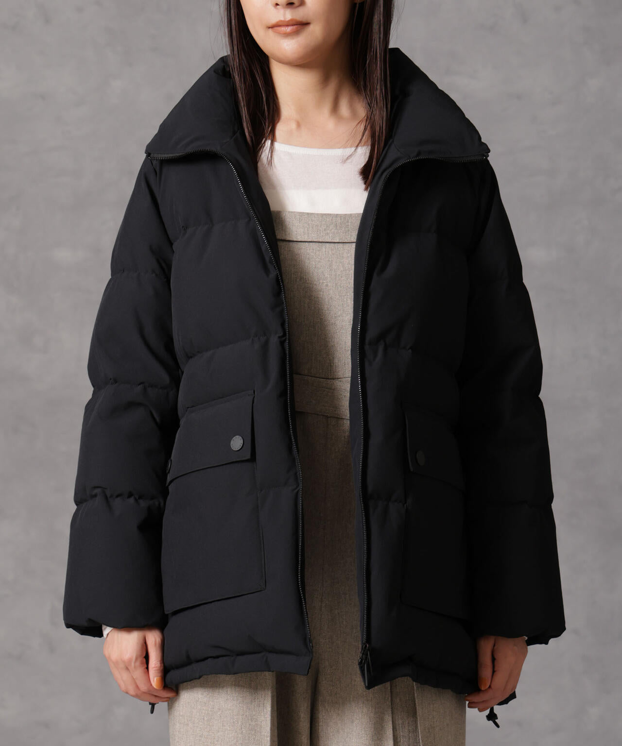 西川ダウン(R)」2WAY異素材フードダウン | NANO universe（ナノ