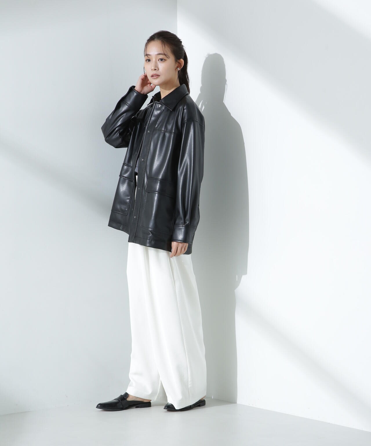 フェイクレザーシャツジャケット | NANO universe（ナノ・ユニバース