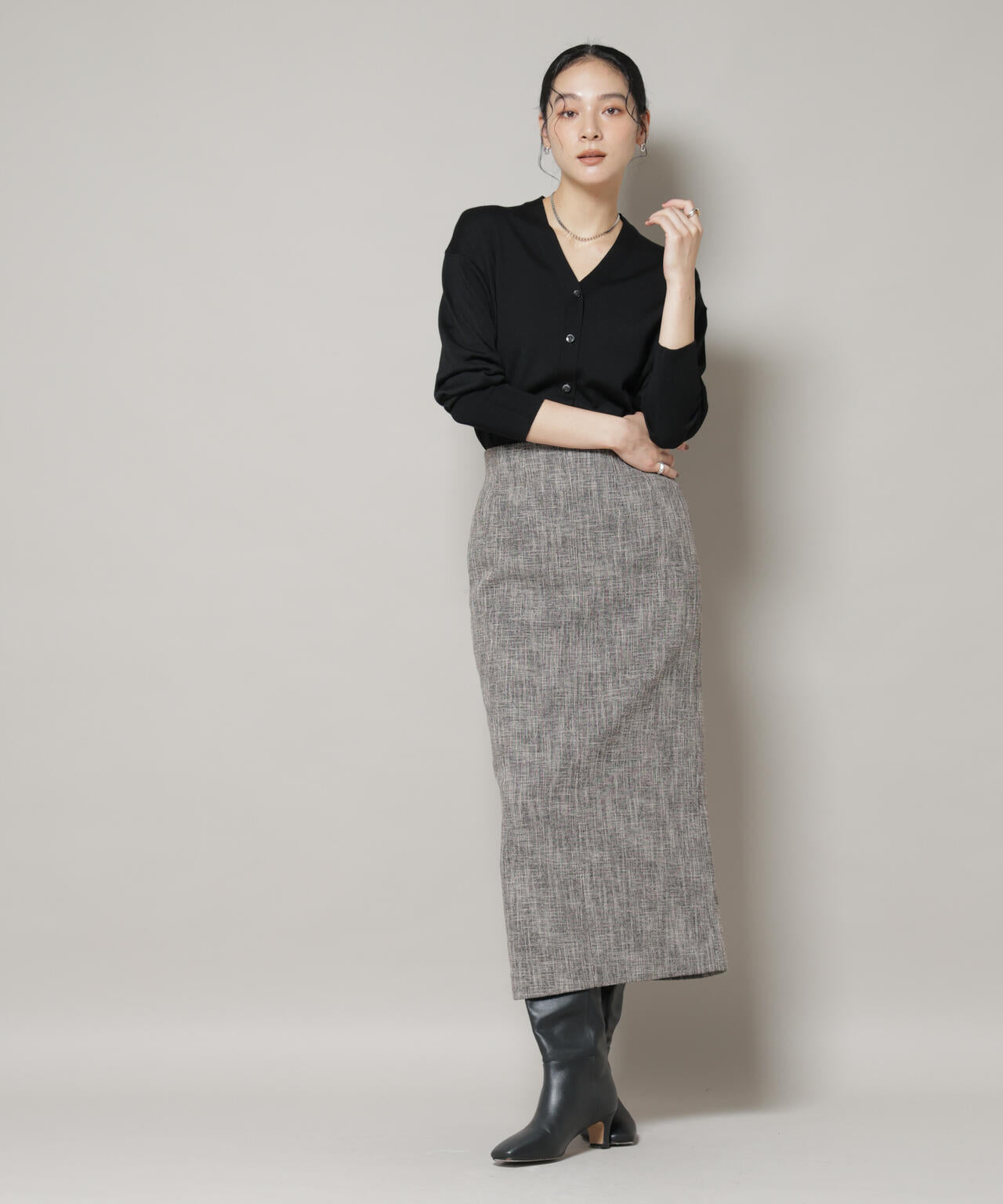 ツイードタイトスカート(セットアップ可) | NANO universe（ナノ