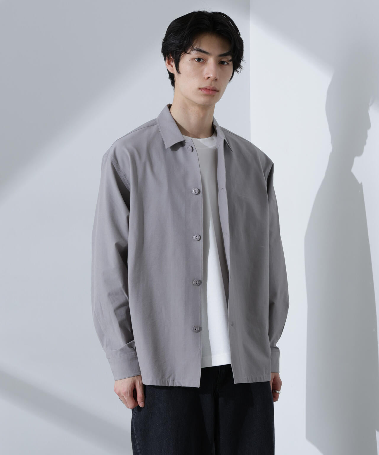 ストレッチワイドシャツブルゾン(セットアップ可) | NANO universe