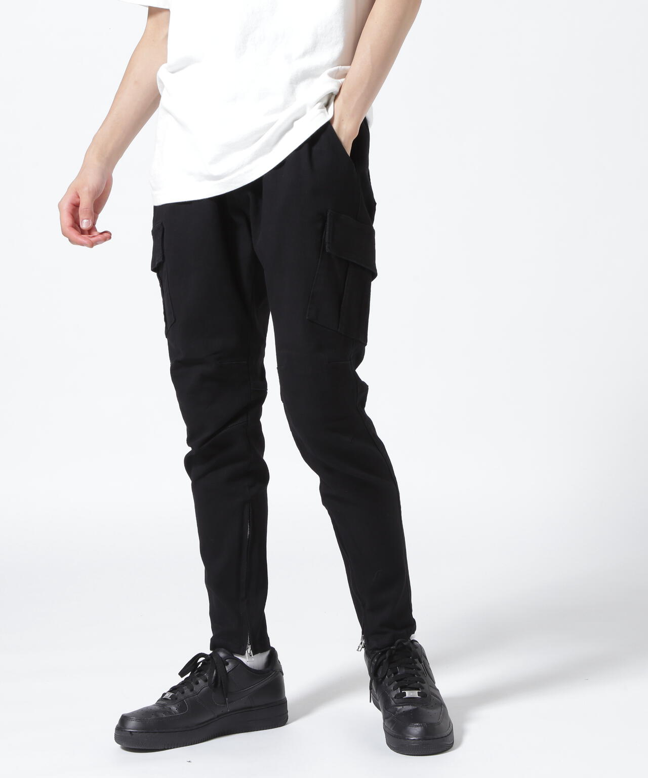 DankeSchon/ダンケシェーン/PREMIUM TC BLACK ZIP CARGO PANTS/ジップ