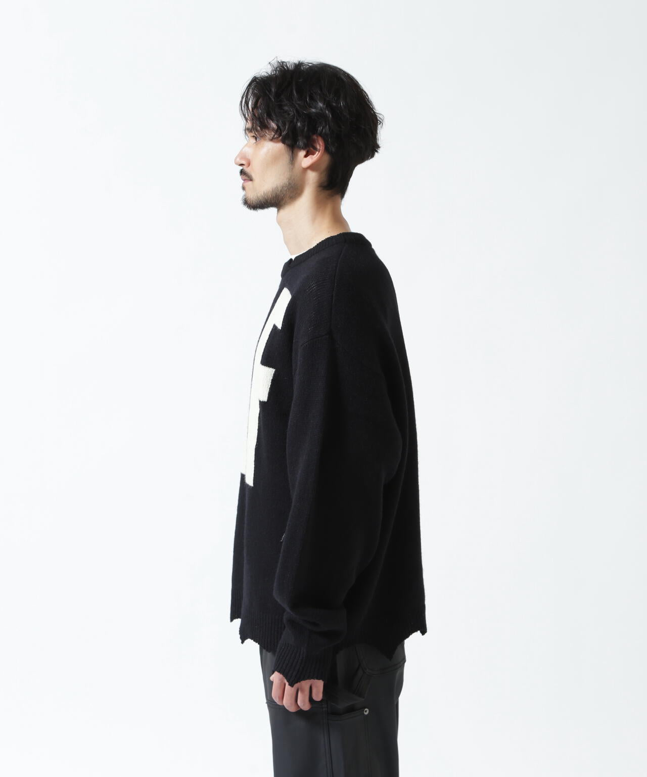 SAINT MICHAEL/セントマイケル/KLF CREW NEECK KNIT/KLF/BLACK | ROYAL