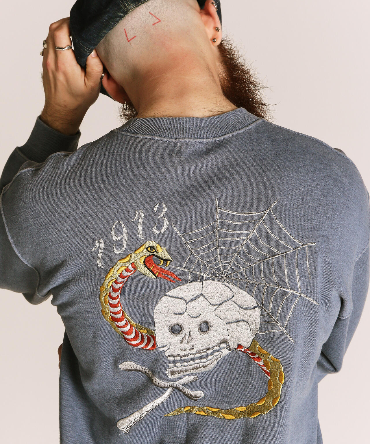 PIGMENT SKULL AND SNAKE CREW SWEAT/ピグメントスカル アンド