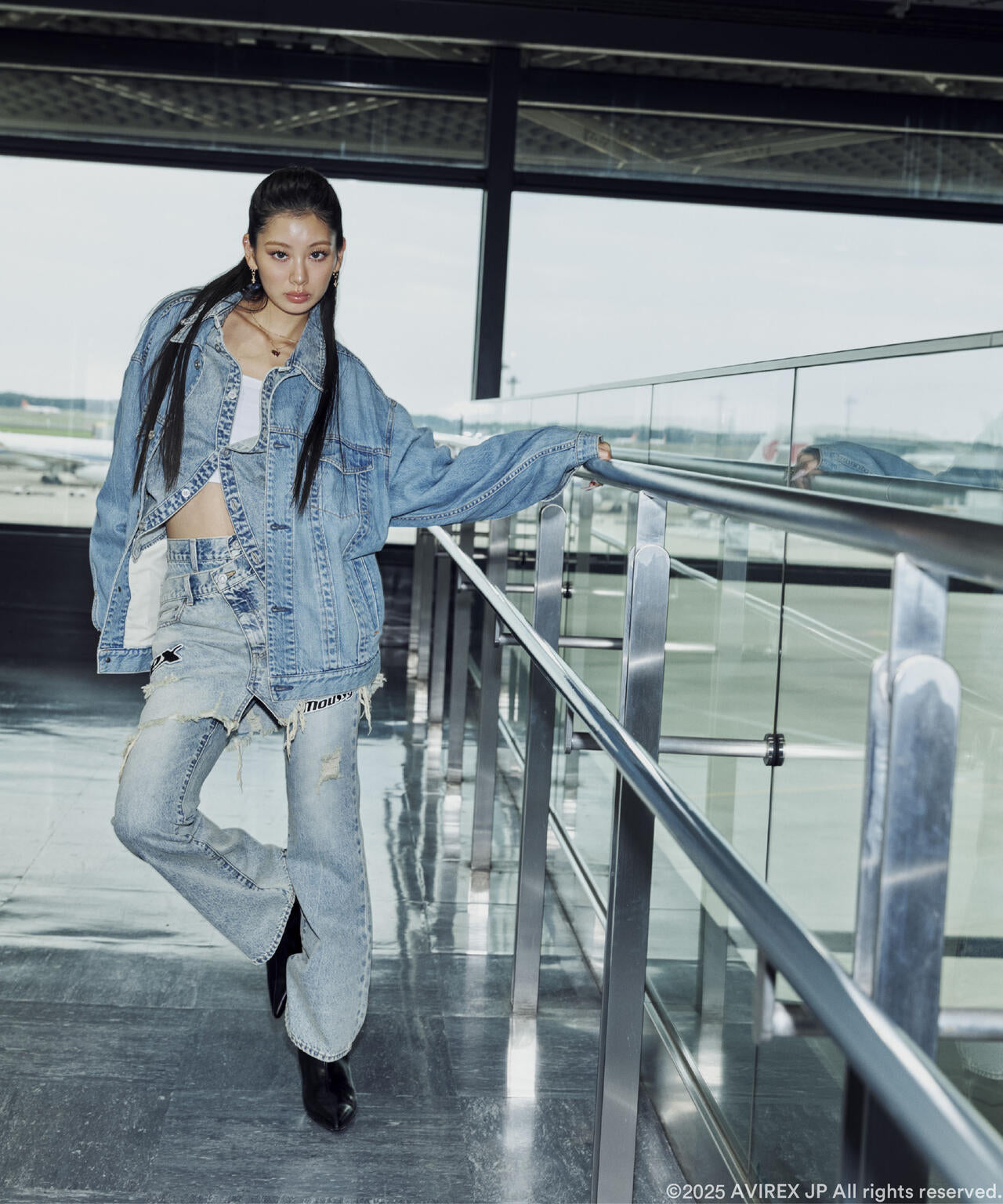 AVIREX×MOUSSY》TWIN SLIM FLARE DENIM PANTS | AVIREX