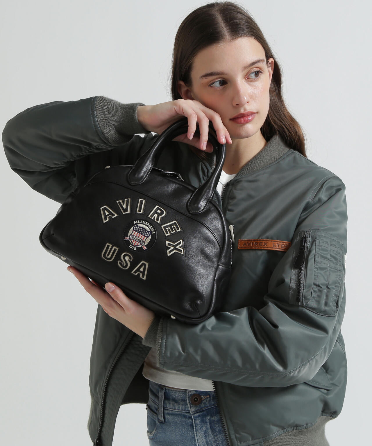 直営店限定》VARSITY LEATHER MINI-BOSTON BAG / AVX5625 | AVIREX