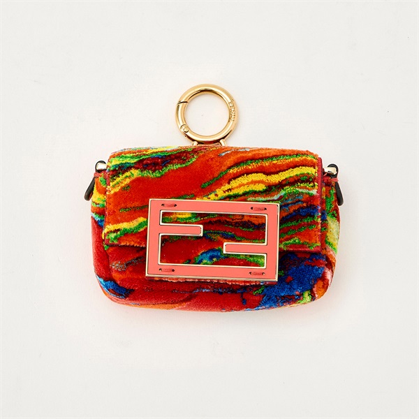 FENDI バゲット ナノ ショルダーバッグ マルチカラー ゴールド
