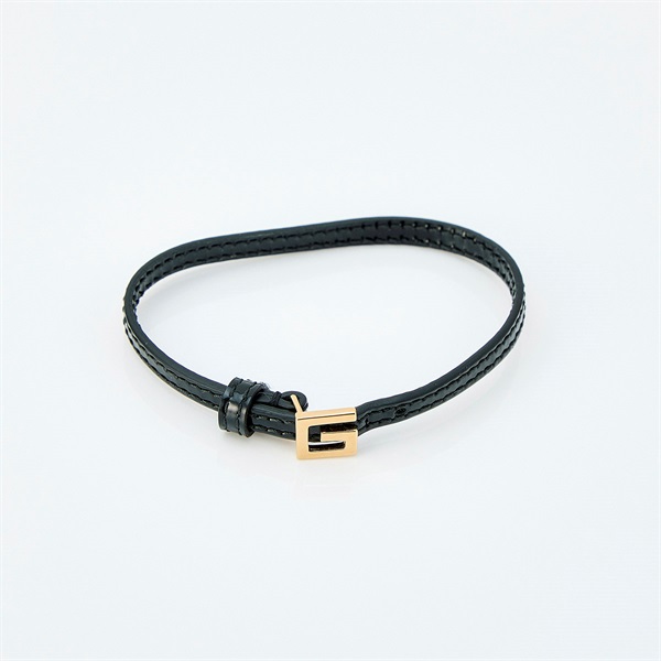 GUCCI ブレスレット M ブラック ゴールド パテントレザー GP