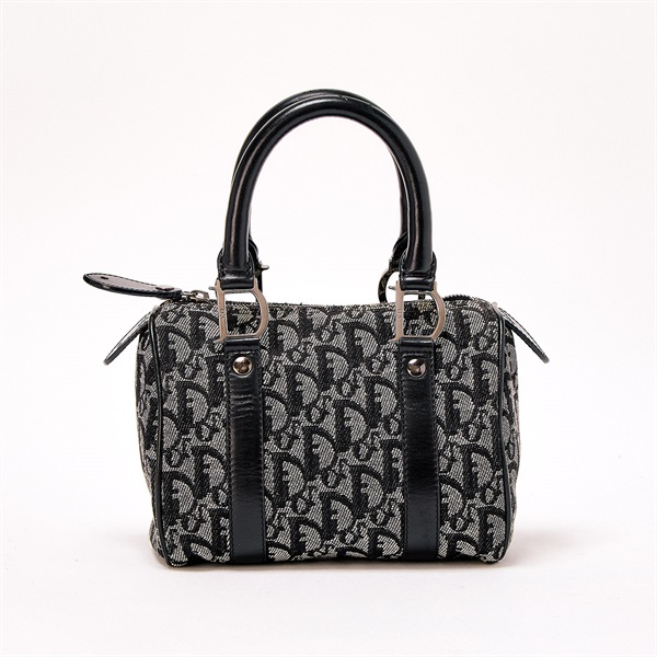 Christian Dior トロッター ミニ ハンドバッグ ブラック シルバー