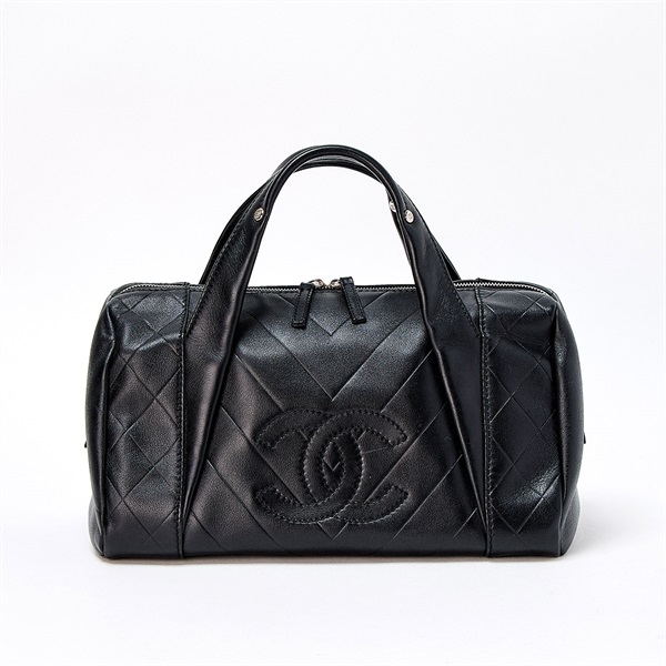 CHANEL シェブロン ミニボストン 2006年頃 ボストンバッグ ブラック
