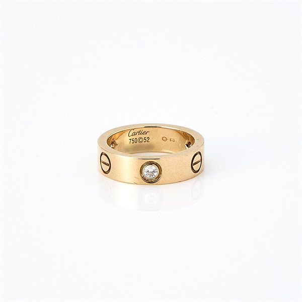Cartier ラブ リング ハーフダイヤ リング 52 イエローゴールド 750YG