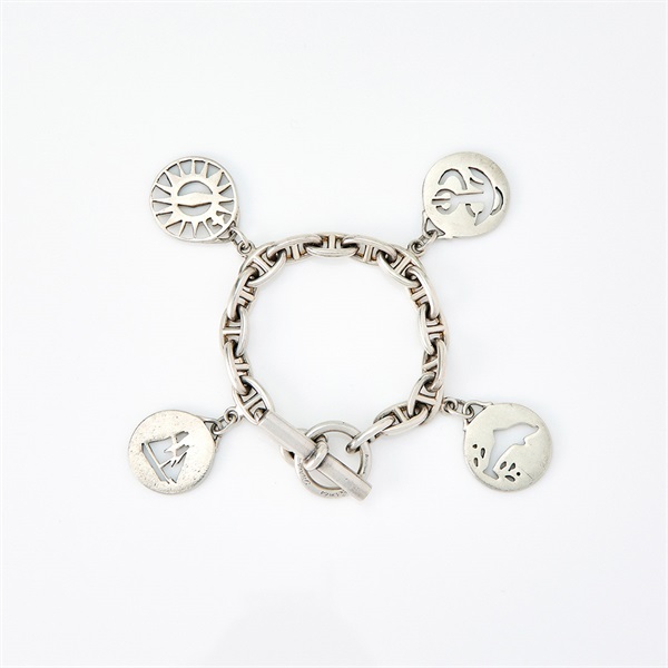 HERMES シェーヌダンクル ブレスレット MM/16コマ シルバー 925