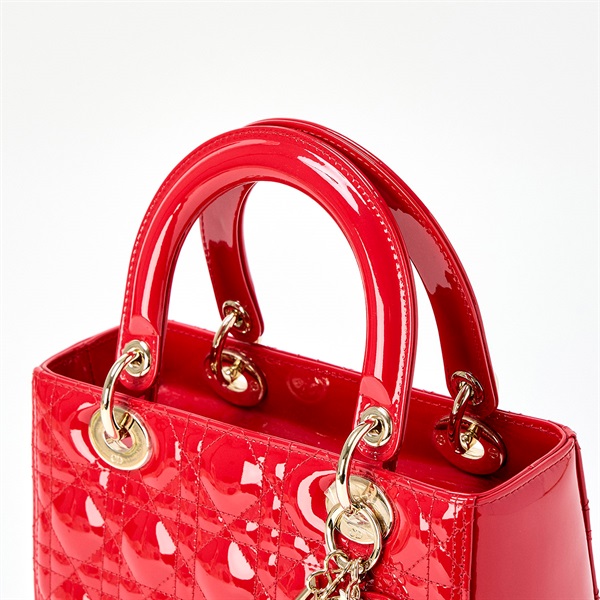 Christian Dior レディディオール ミディアム ハンドバッグ レッド