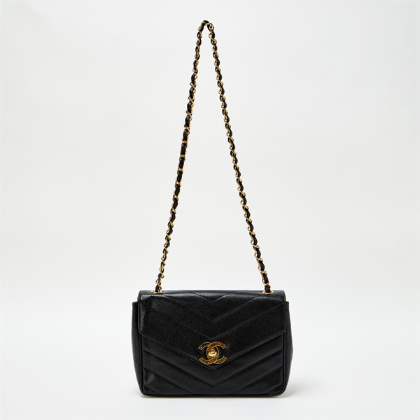 CHANEL Vステッチ シングルフラップシングルチェーン 1995年頃
