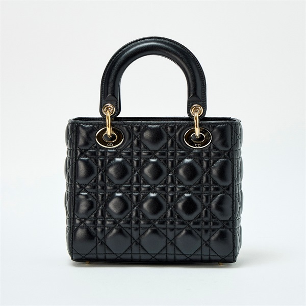 Christian Dior レディディオール ハンドバッグ ブラック ゴールド