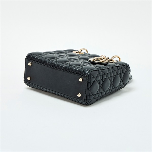 Christian Dior レディディオール ハンドバッグ ブラック ゴールド