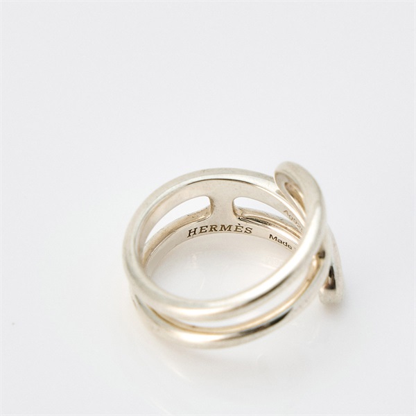 HERMES シェーヌダンクル ツイスト リング 54 シルバー 925