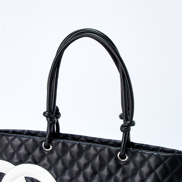 CHANEL カンボン ラージ 2007年頃 トートバッグ ブラック ホワイト