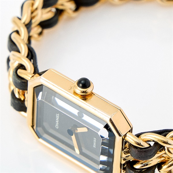 CHANEL プルミエール H0001 クオーツ 腕時計 L ブラック文字盤