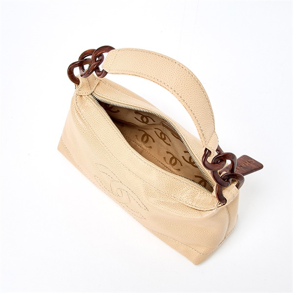 CHANEL ココマーク 2002年頃 ショルダーバッグ ベージュ ゴールド